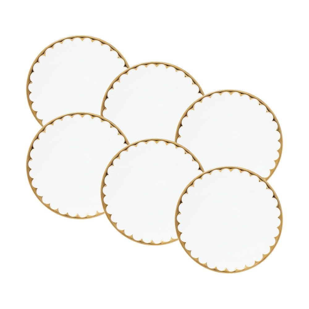 Conjunto 6 Pratos Sobremesa De Porcelana Egg 19Cm - Wolff