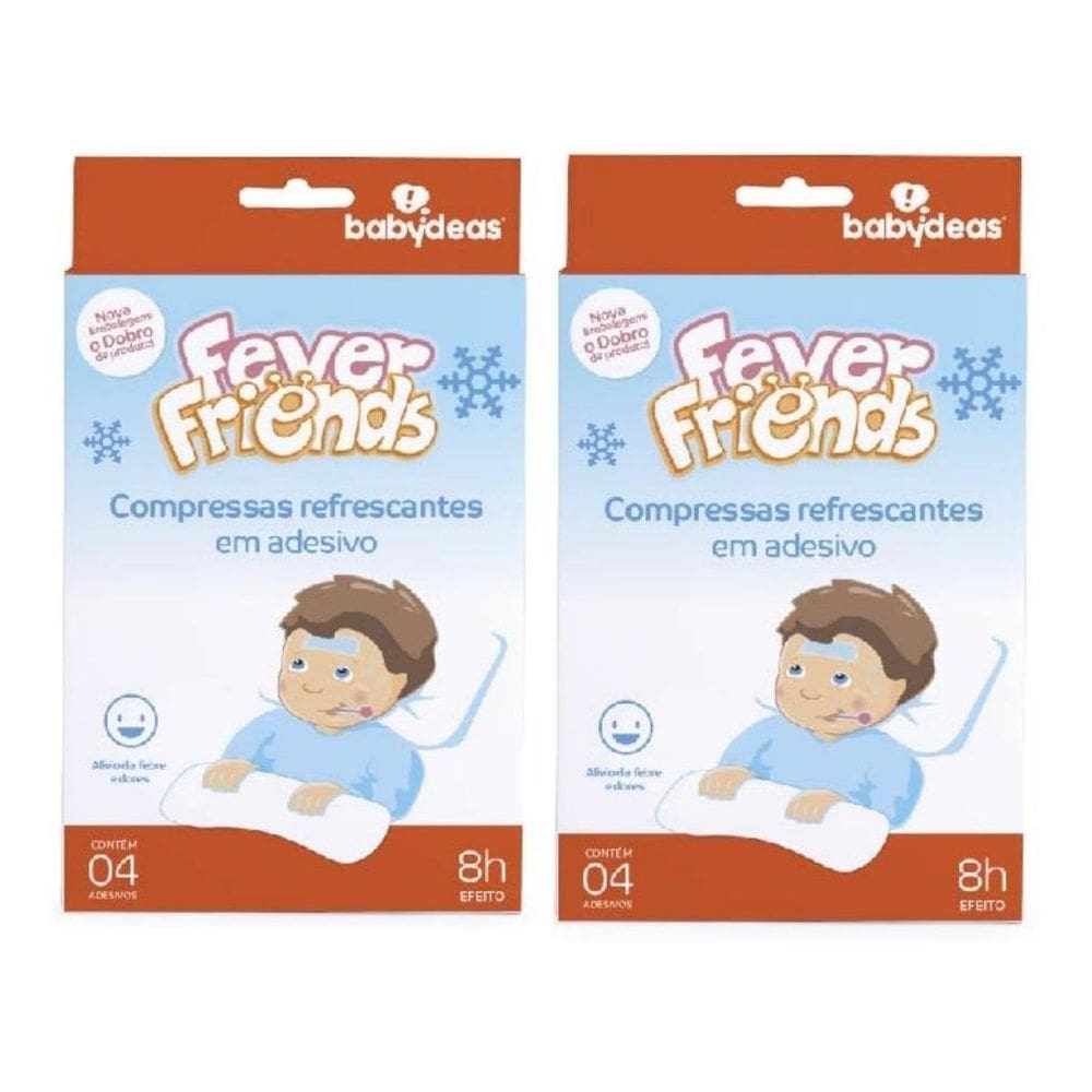 Fever Friends Compressa Refrescante Alívio Febre Kit Com 2