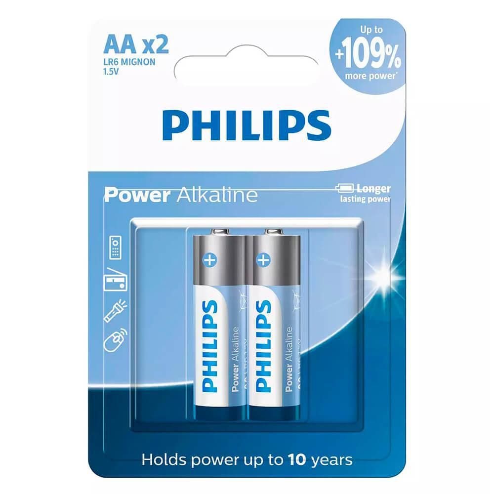 Pilha Alcalina Aa Philips Lr6P2B/59 Com 2Un
