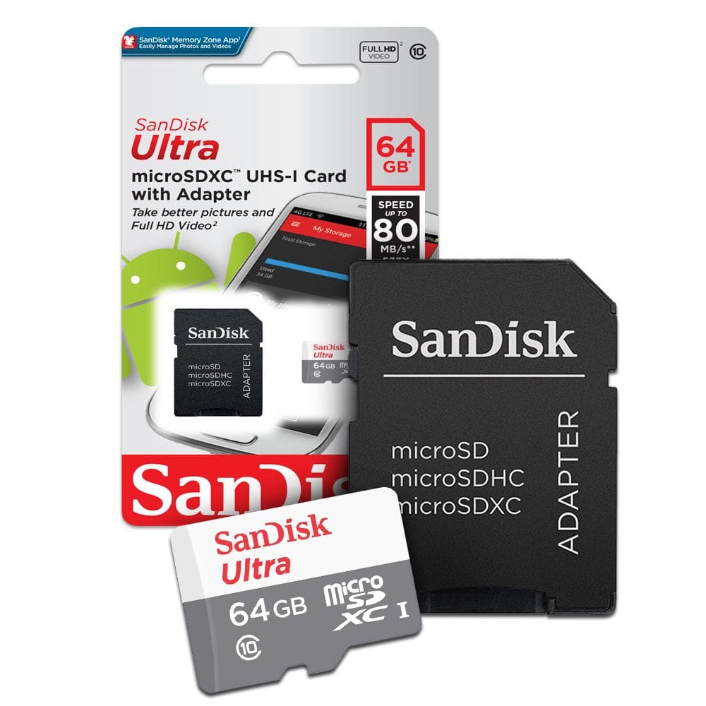 Cartão de Memoria 64gb Sandisk MicroSD Cl10 80mb/s Ultra