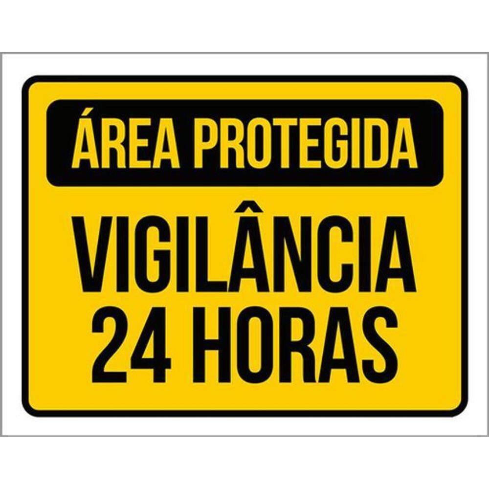 Kit 5 Placas Área Protegida Vigilância 24 Horas 36X46