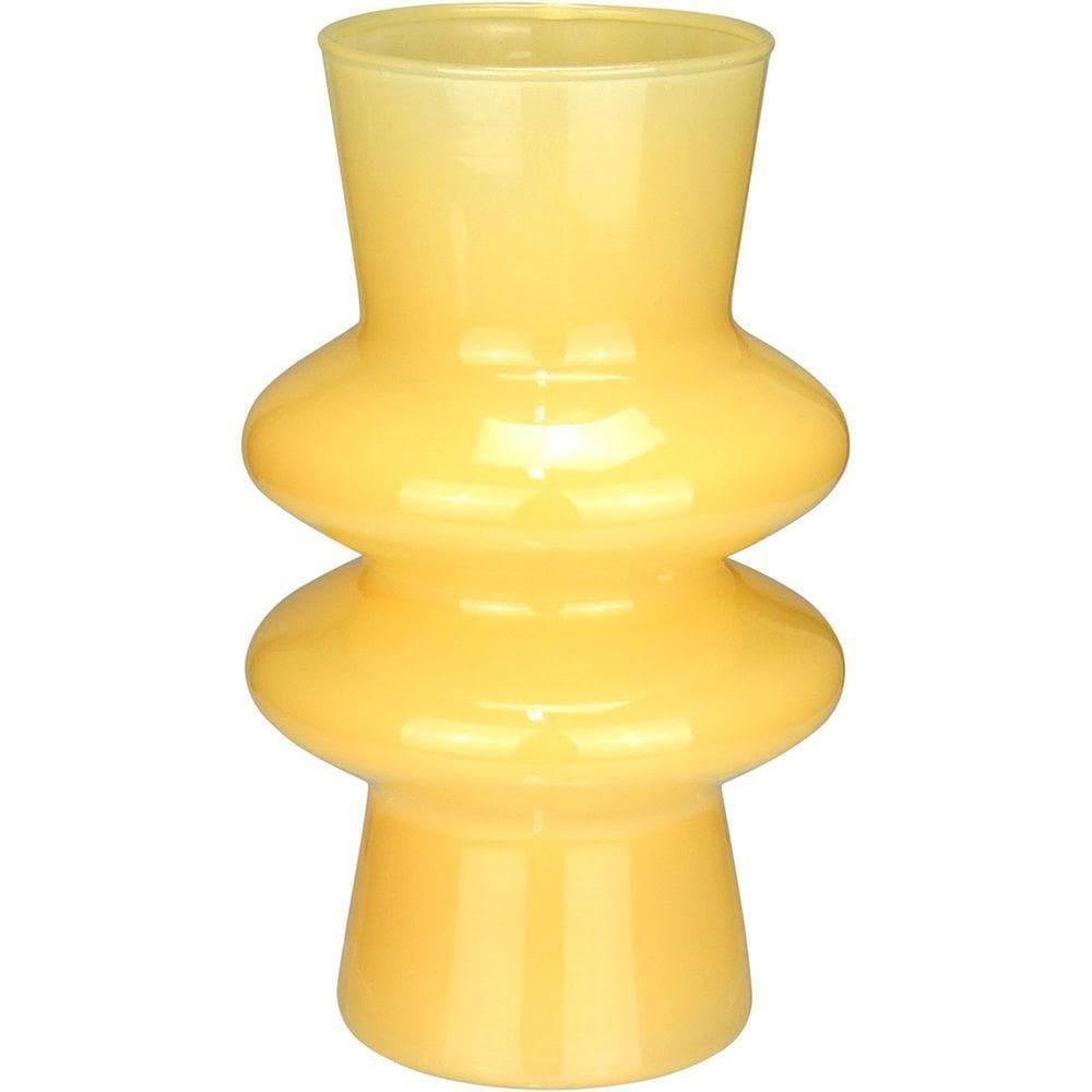 Vaso Decorativo Enfeite Casa Eclipse Home&co Leitoso Vidro 20x12x12cm Creme