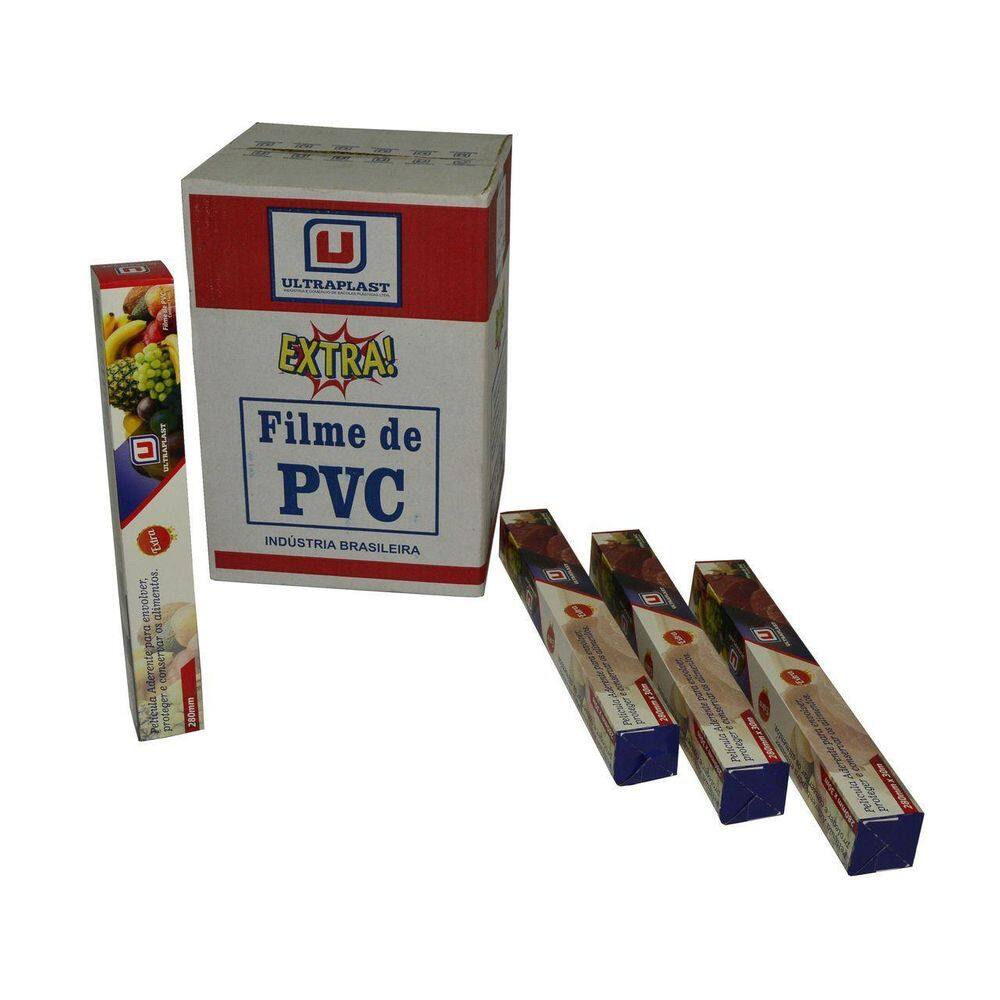 Filme Filmito PVC 28cm x 100m - 25 rolos - Transparente