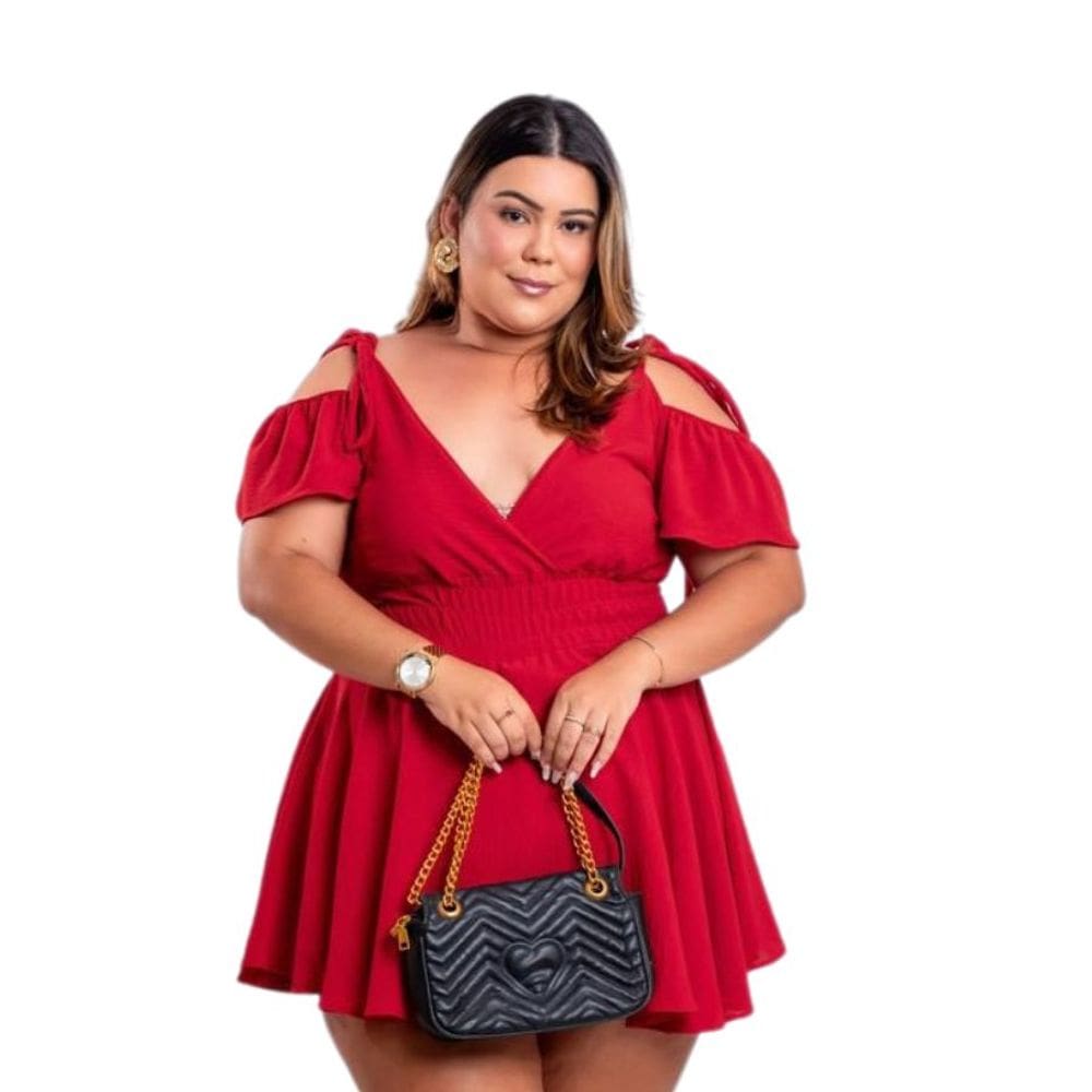 Macaquinho Plus Size Feminino Rodado Short Saia Cigana 0562