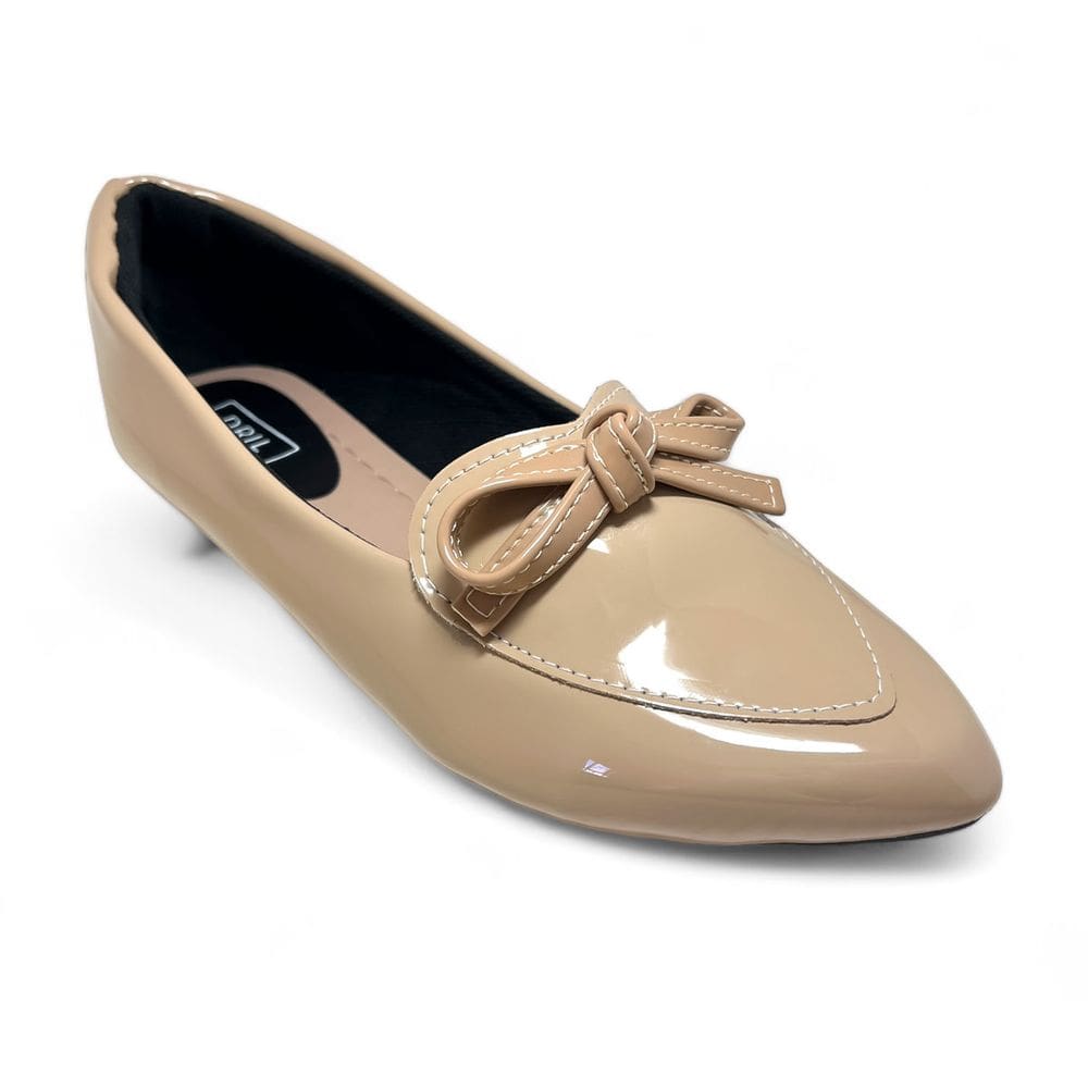 Sapatilha Mocassim Feminino Verniz Bico Fino Detalhe Laço