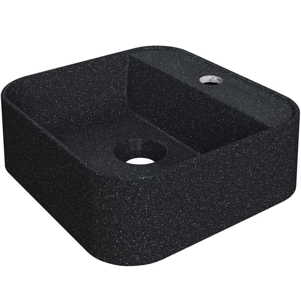Cuba de Apoio Quadrada Para Banheiro Lavabo C01 QA31W Preto Granit - Lyam