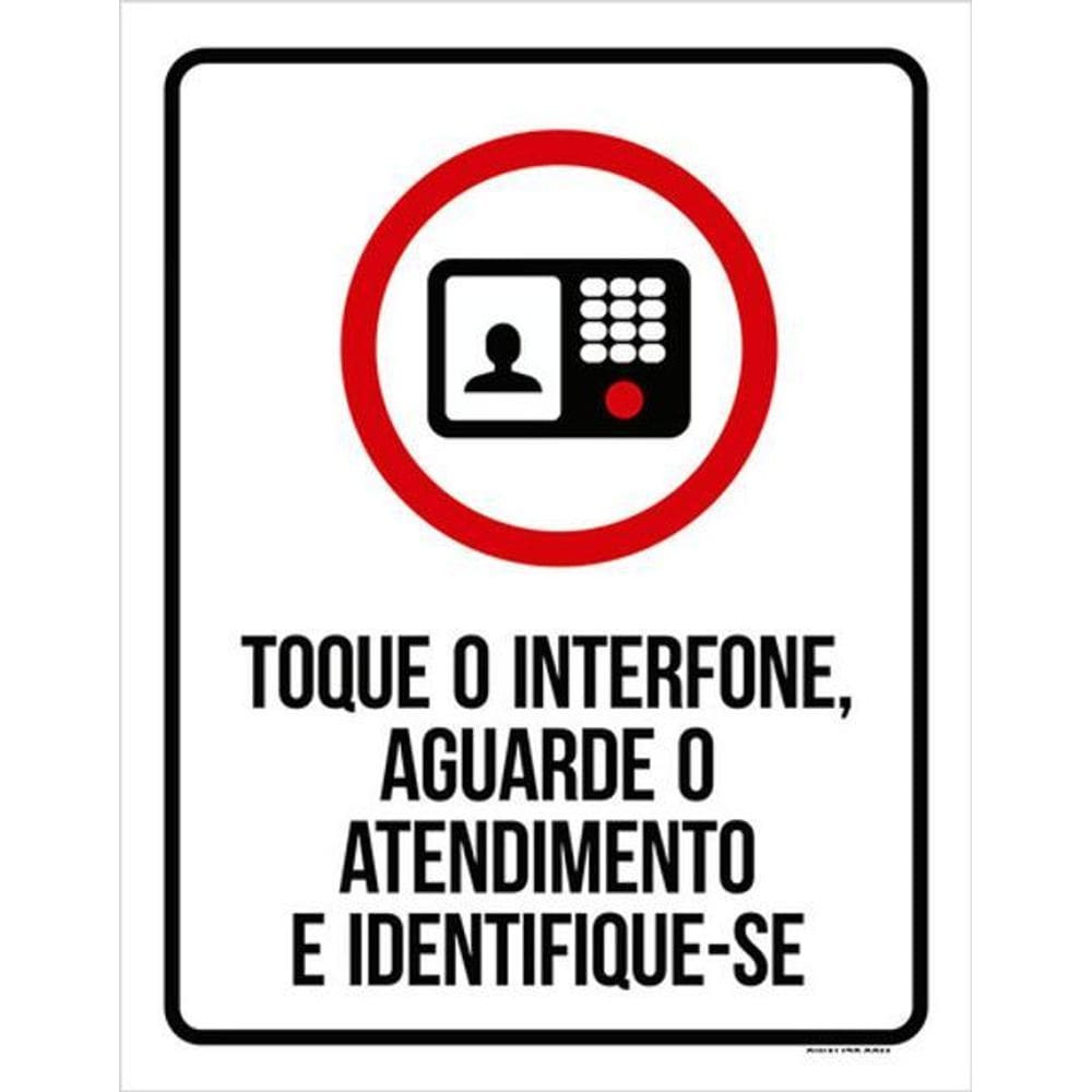 Kit 3 Placas Toque Interfone Aguarde Atendimento