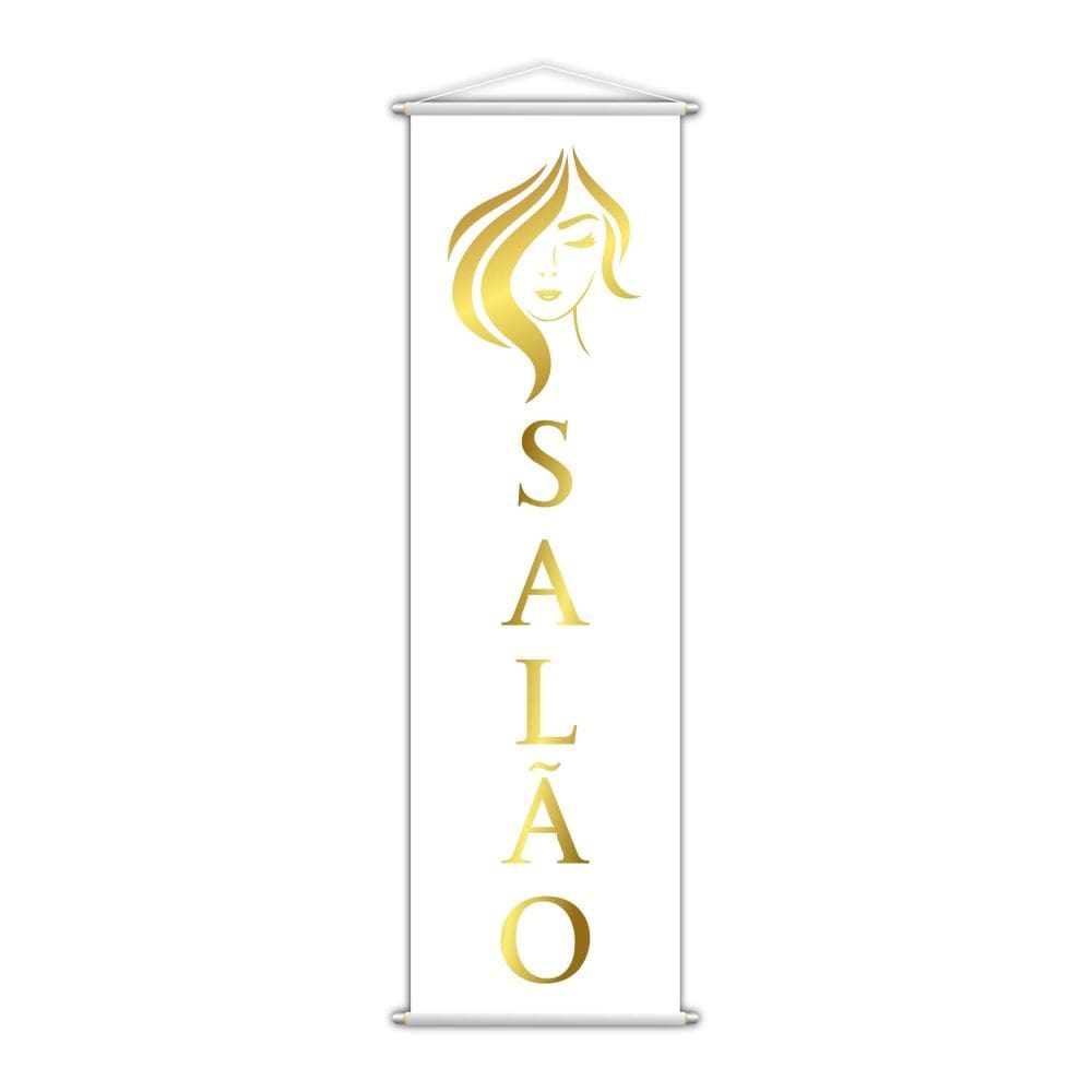 Banner Salão De Beleza Mulheres Lona Serviço Branco 100X30Cm