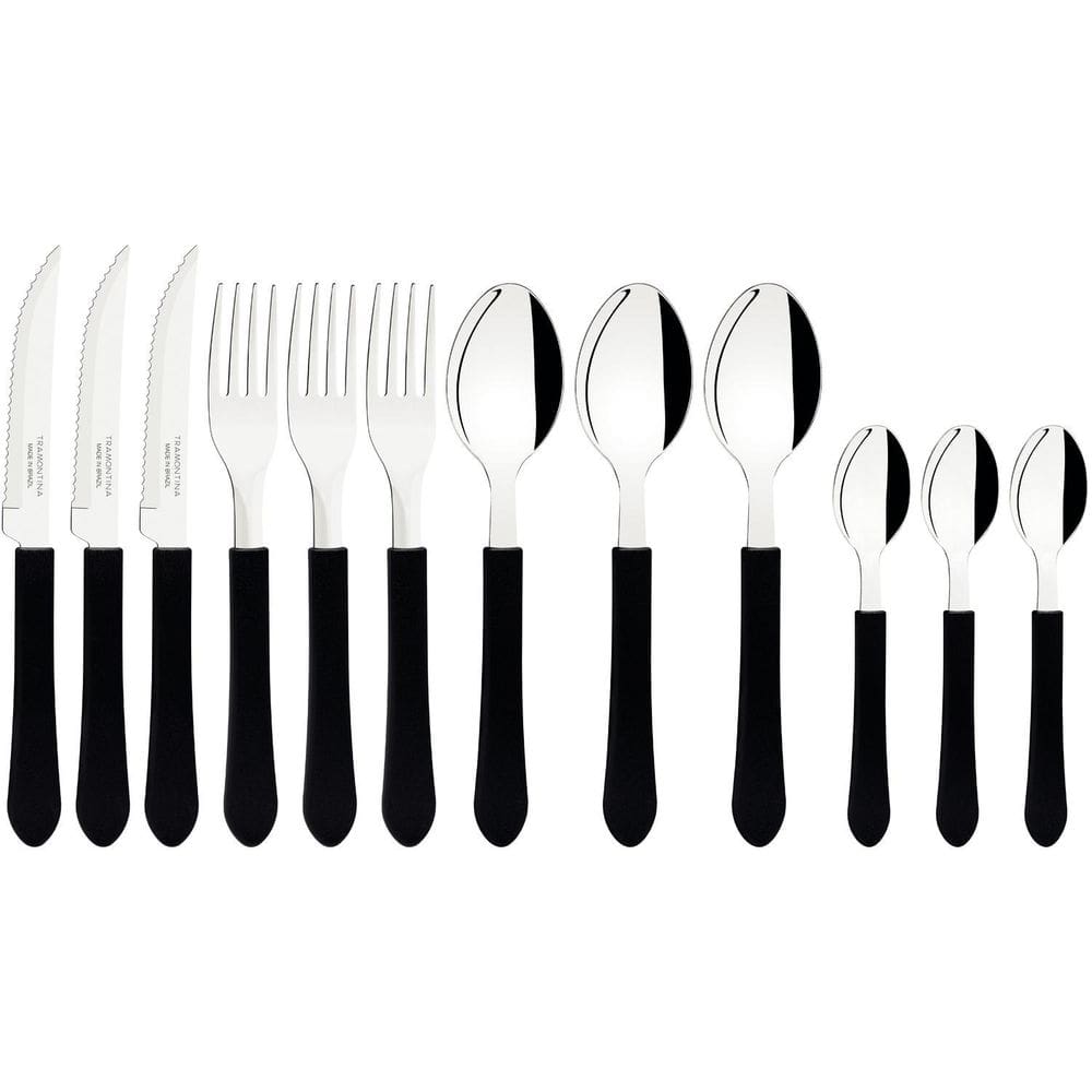 Faqueiro Tramontina Aço Inox Leme 12 Pç Preto