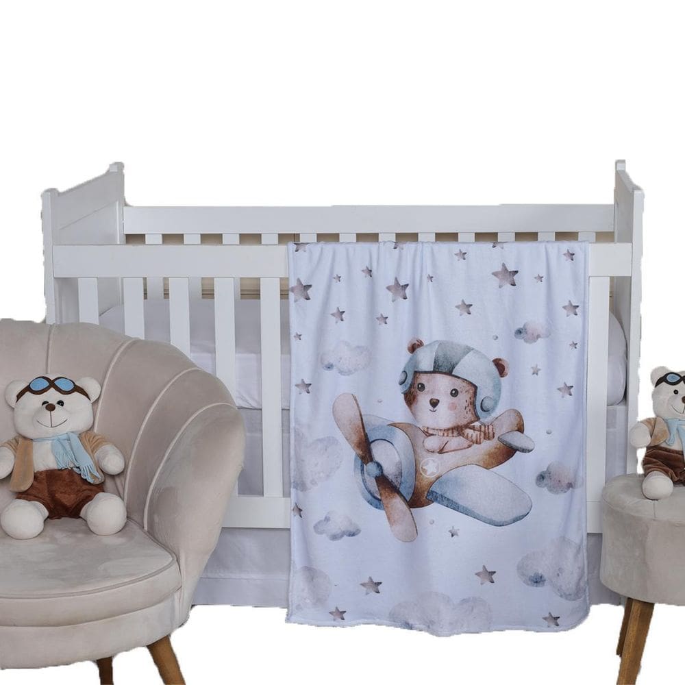 Mantinha Cobertor Bebê Estampado Soft Menina Menino