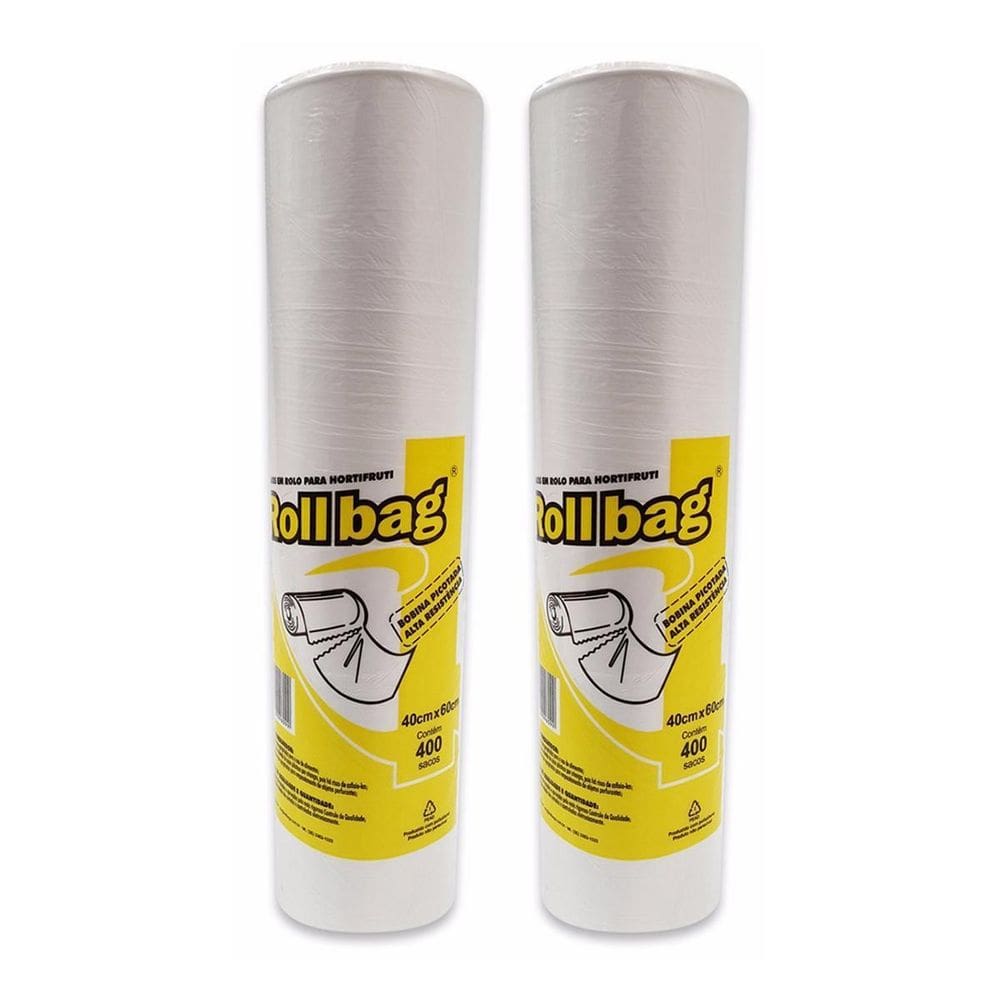 Kit 2 Bobinas Sacos Transparente Picotada 40X60 C/400 Sacos
