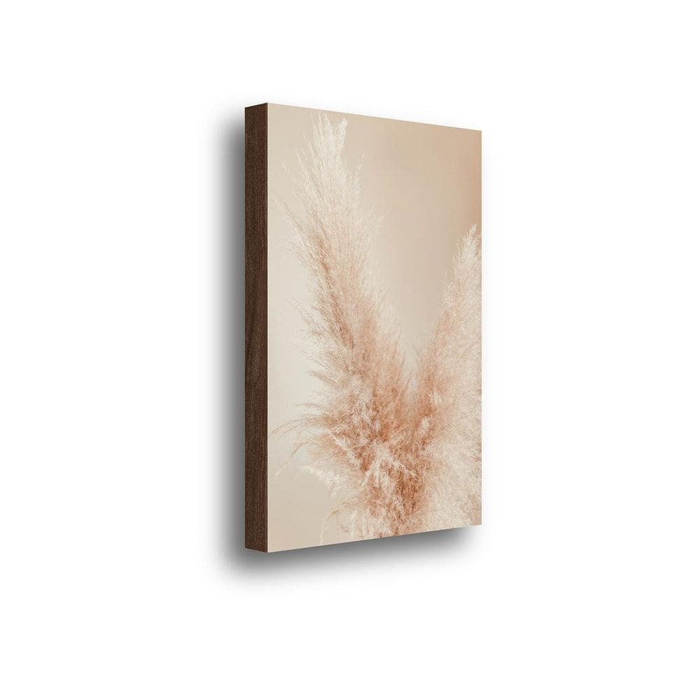 Quadro Decorativo Capim Dos Pampas Fundo Bege 40X60