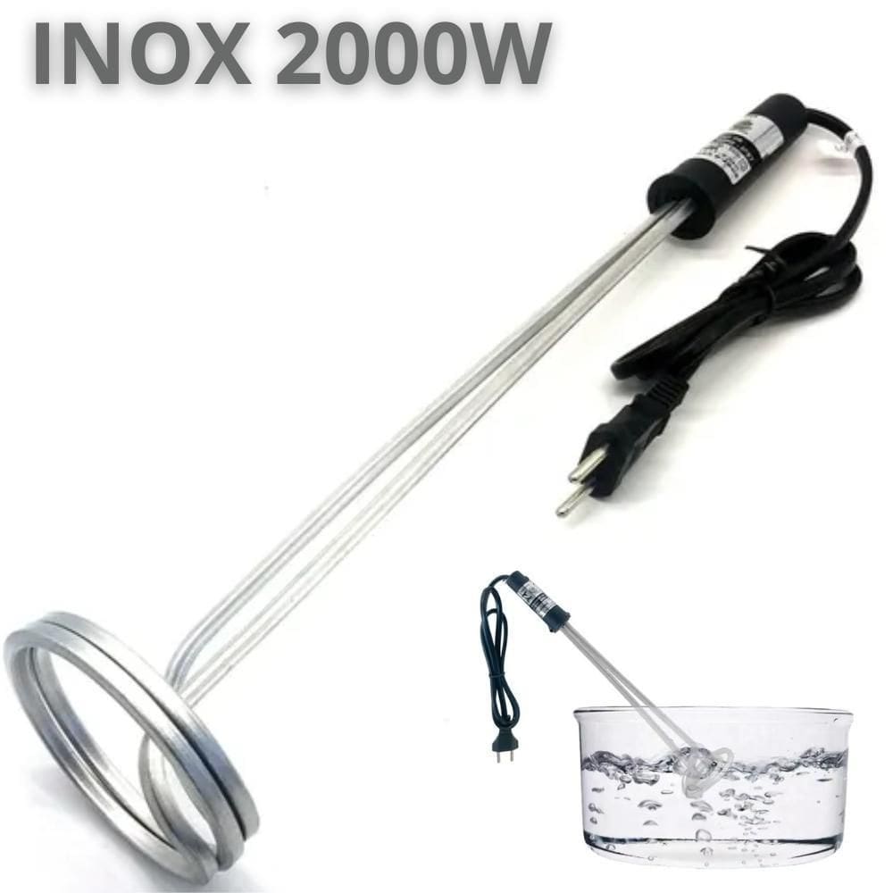 Ebulidor Inox Grande Aquecedor De Água Mergulhão 2000W/220V