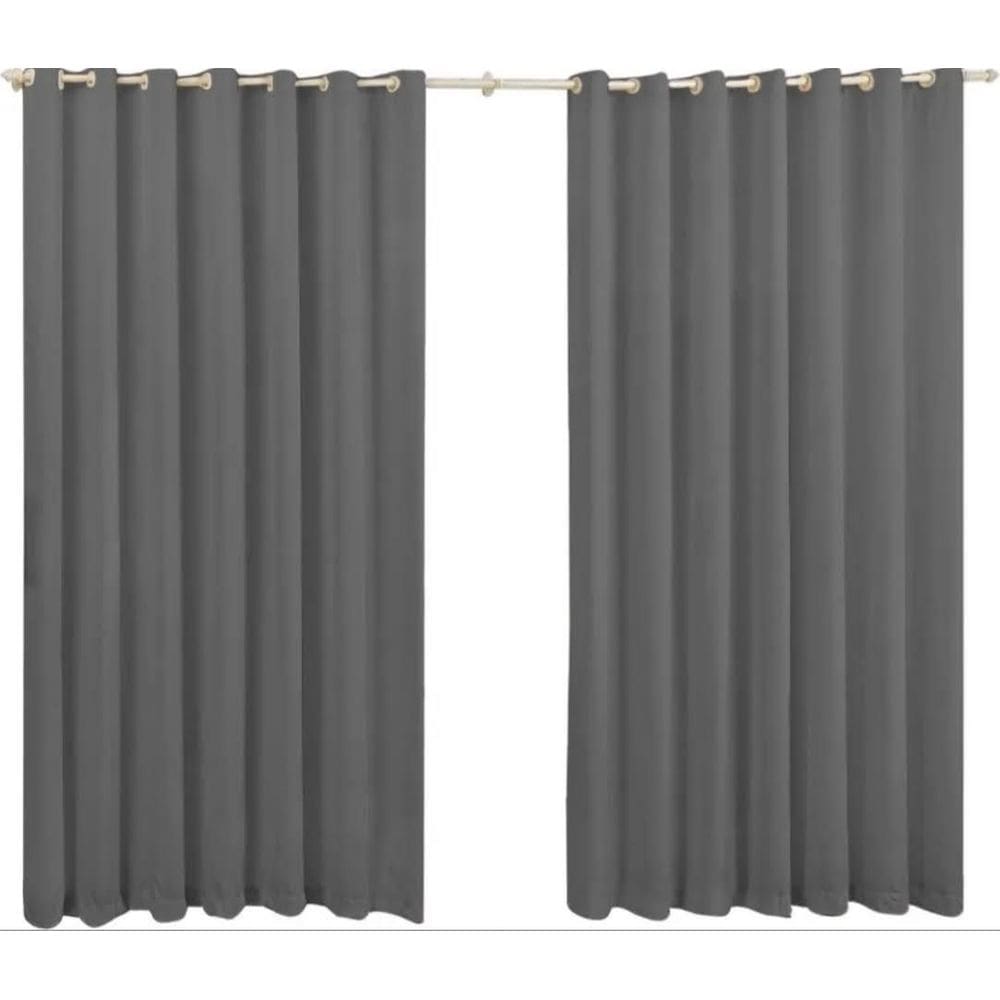 Cortina Roma Em Microfibra Cinza 2,20x1,70m