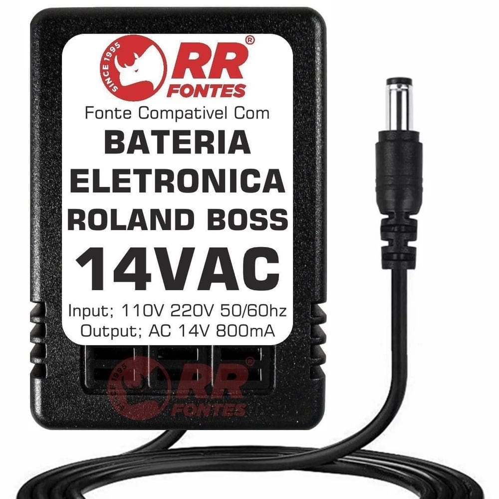 Fonte Ac 14V 800 Para Bateria Eletrônica Boss Dr-770 Dr-880