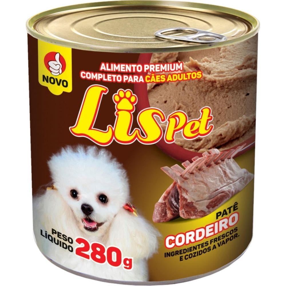 12 Unid - Patê Para Cães - Lispet - Sabor Cordeiro - 280G