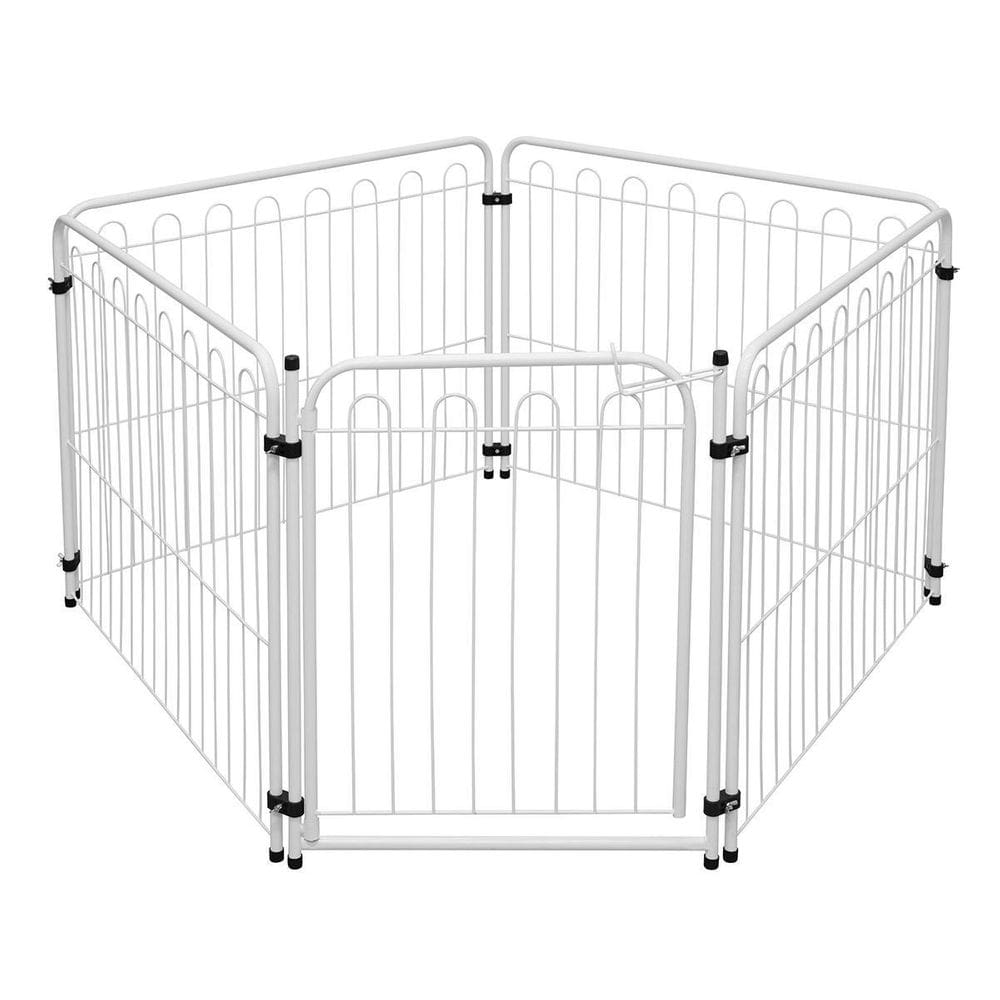 Cercado Dobrável Pet Mix 4 Lados Cachorro Cães Bebê Branco