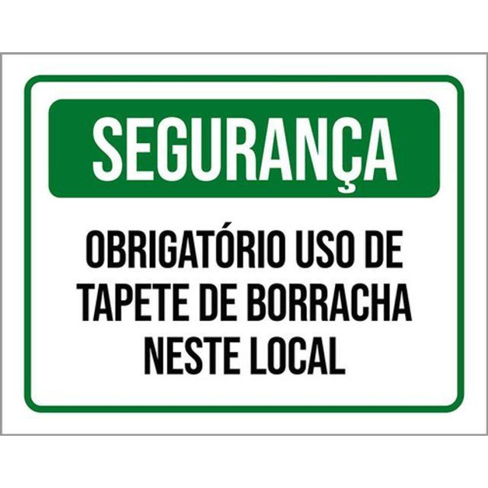 Kit 5 Placas De Segurança Obrigatório Tapete 36X46