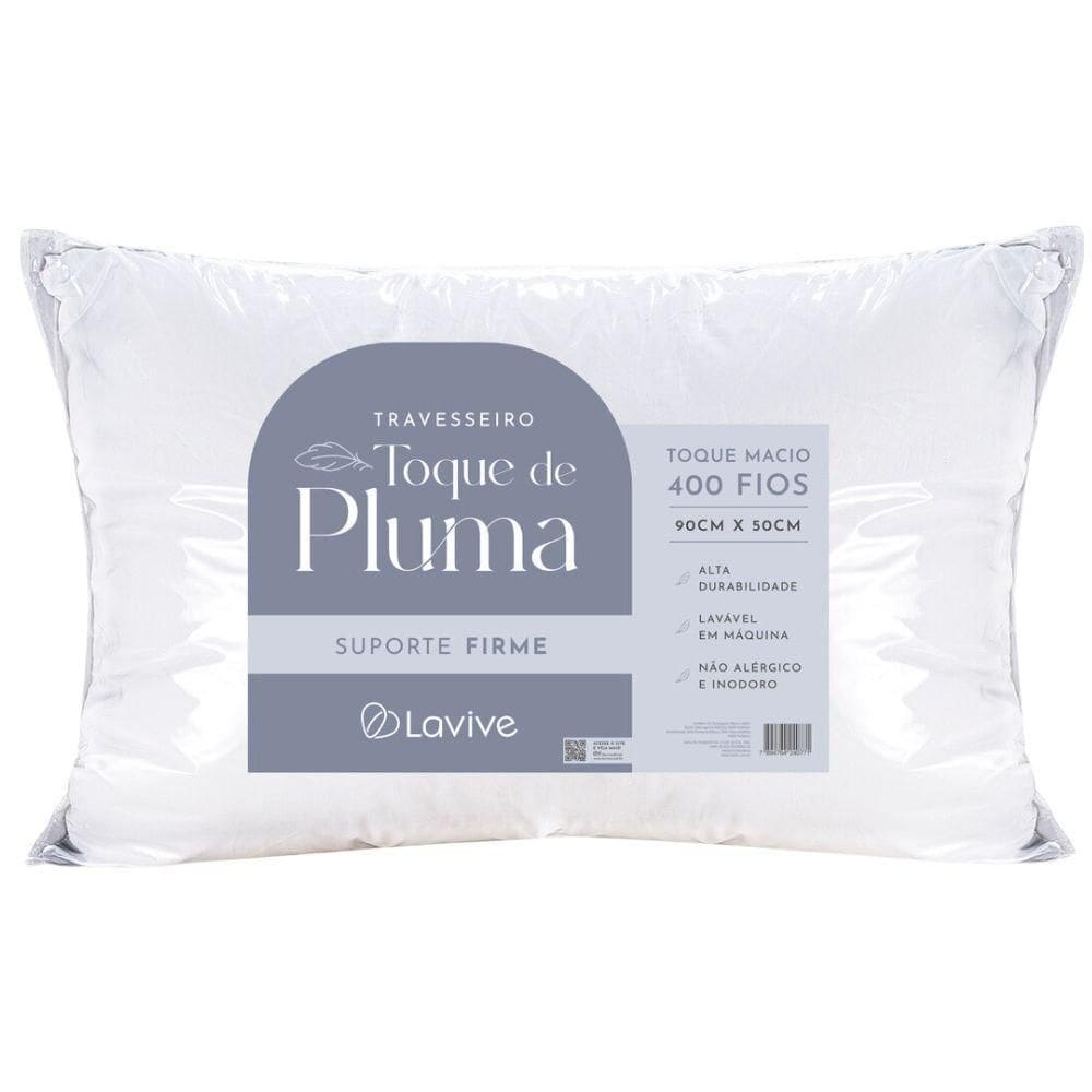 Travesseiro King Toque Pluma Lavive 400 Fios Firme 50X90Cm