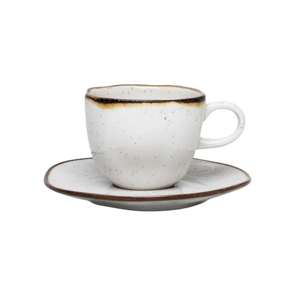 Conjunto De Xícaras Para Chá Com Pires Em Porcelana Ryo Com 12 Peças 220ml Oxford Blue Bay