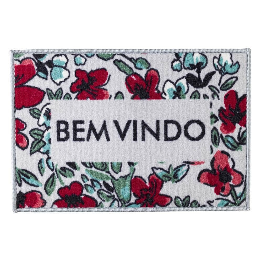 Capacho Decorativo Corttex Color Art Bem-Vindo Floral
