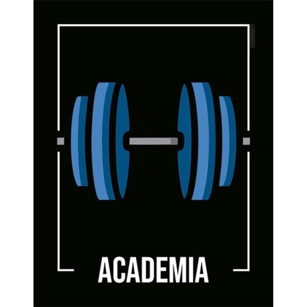 Kit 3 Placas Desenho - Academia
