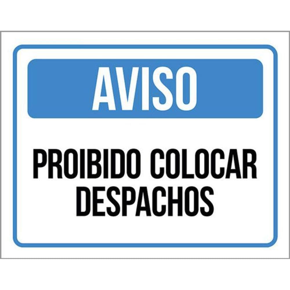 Kit 5 Placas Aviso Proibido Colocar Despachos