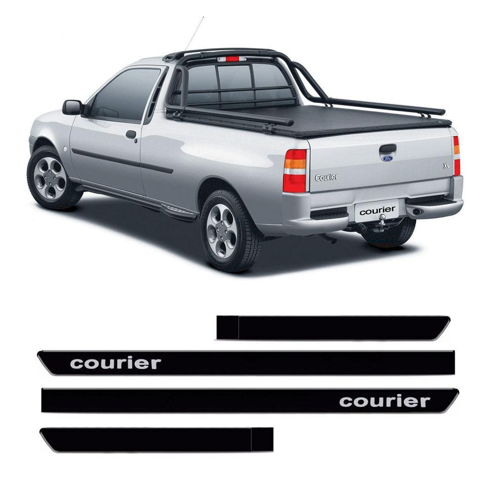 Friso Lateral Ford Courier 97-13 2 Portas Preto Fosco