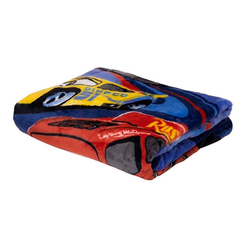 Cobertor Raschel Plus Juvenil Disney Cars Racing Hero 1,50 M X 2,00 M Az/Cd Azul