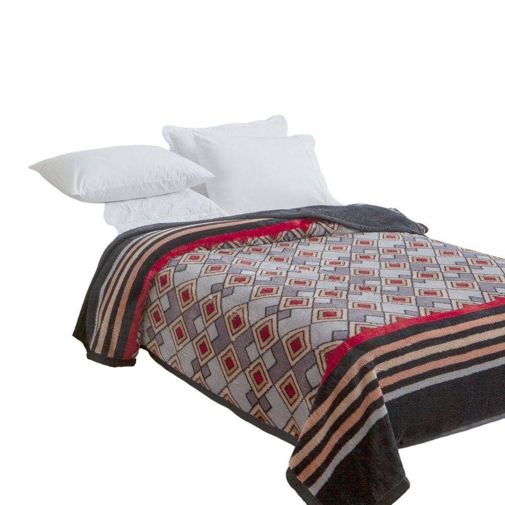 Cobertor Plus com Cinta Orinoco 180 cm X 220 cm Cinza