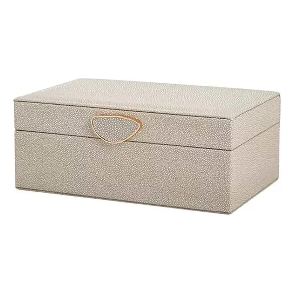 Caixa Decorativa em MDF com Revestimento em PU Cinza 24cm 18207 Mart