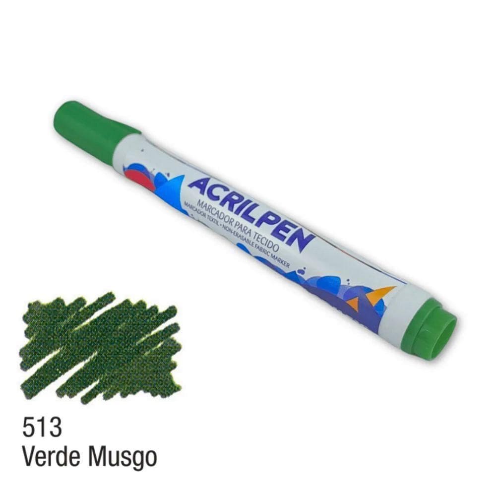 Caneta Marcador Para Tecido Acrilpen Verde Musgo