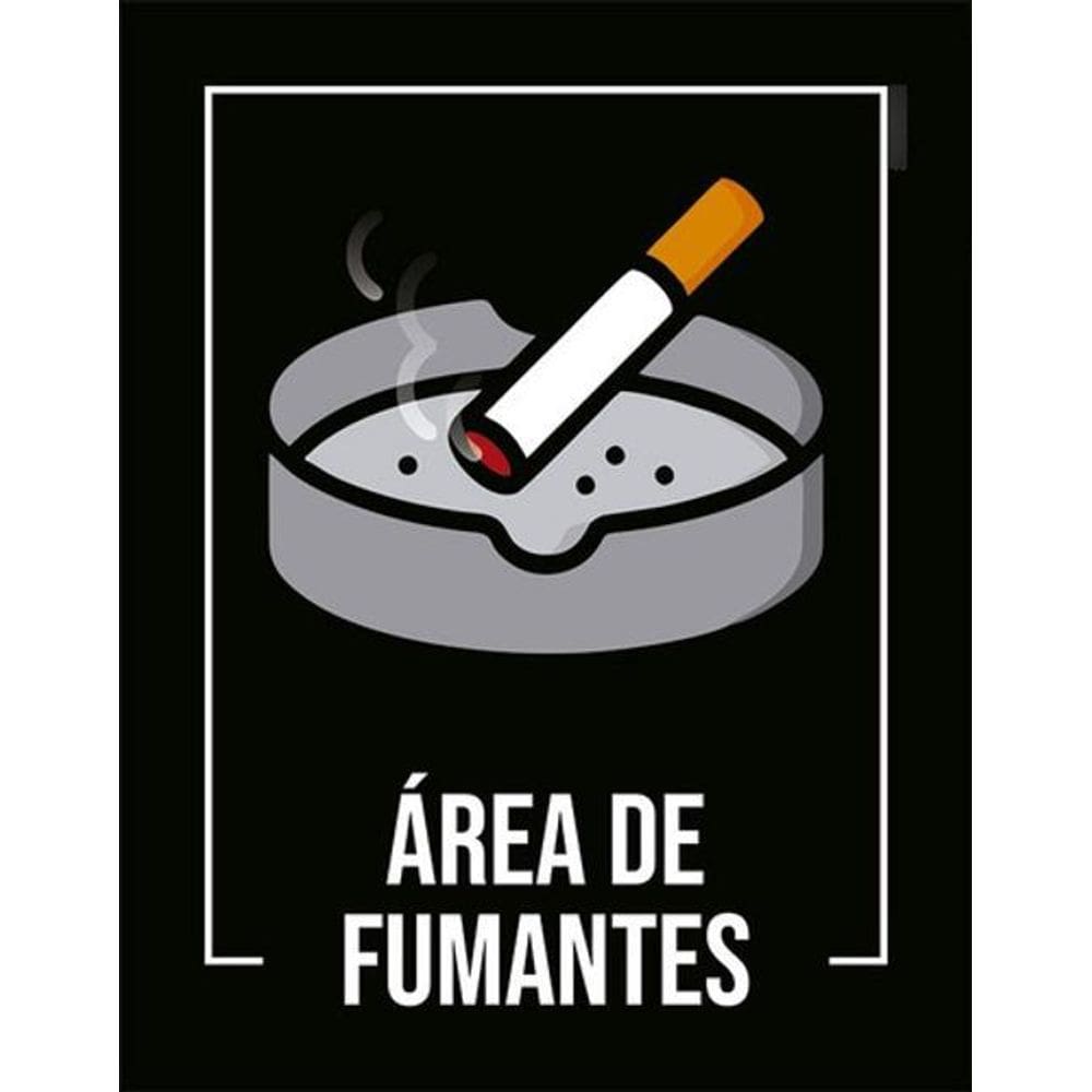 Kit 3 Placas Desenho - Área De Fumantes