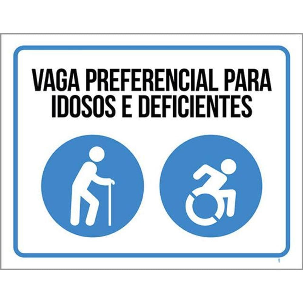 Kit 3 Placas De Sinalização - Vaga Preferencial Idosos