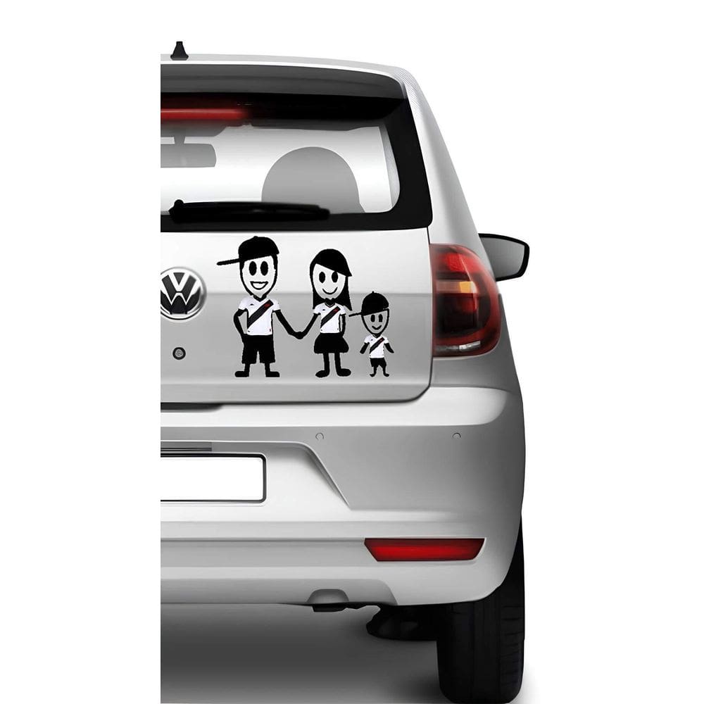 Adesivo Para Carro Familia Vascaina + Casal + 1 Filho