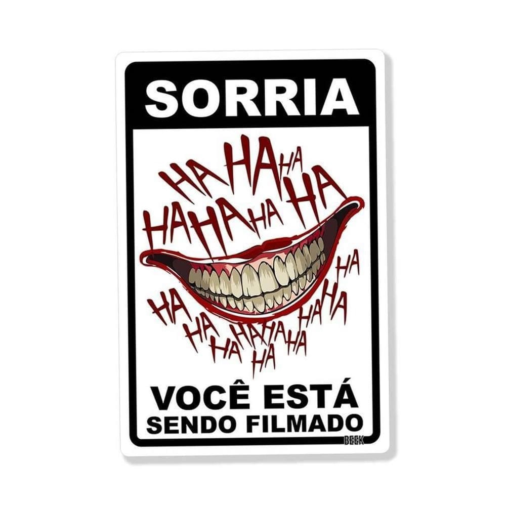 Placa Decorativa Sorria Hahaha Decoração Geek