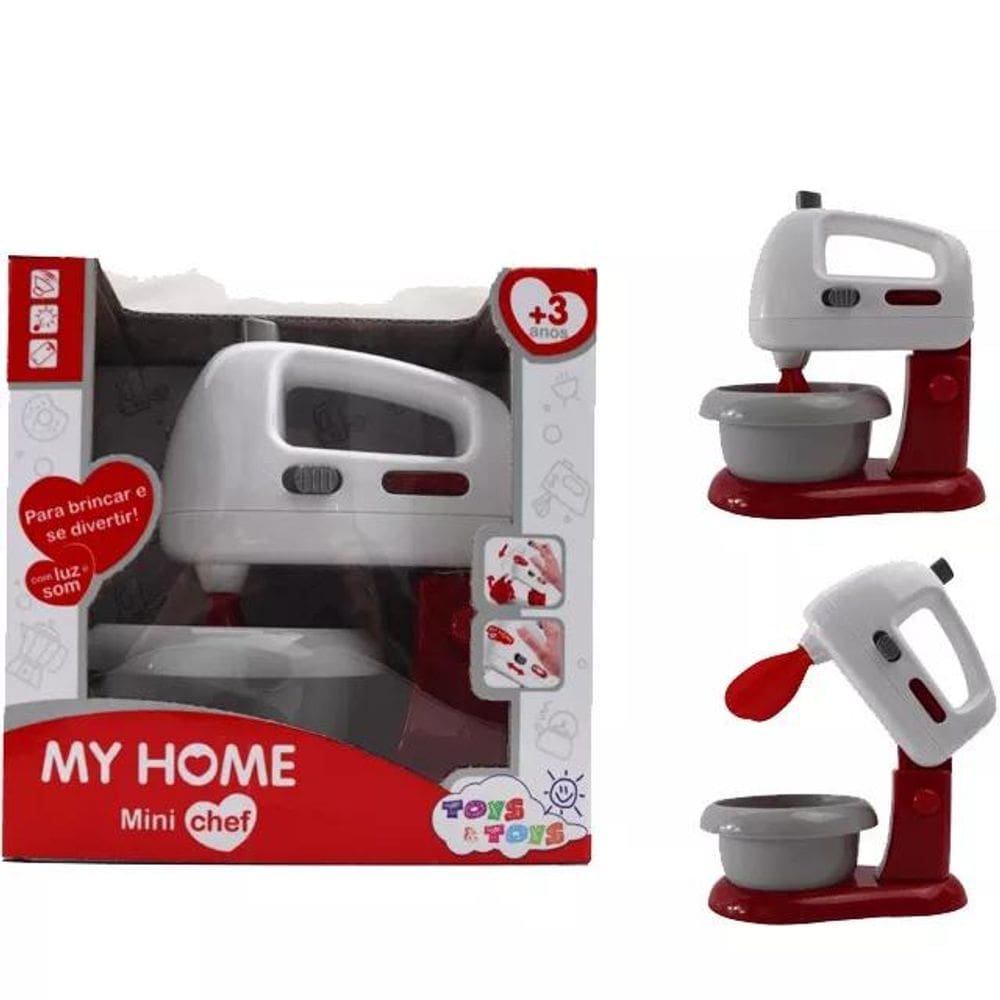 Brinquedo batedeira my home com som e luz a pilha