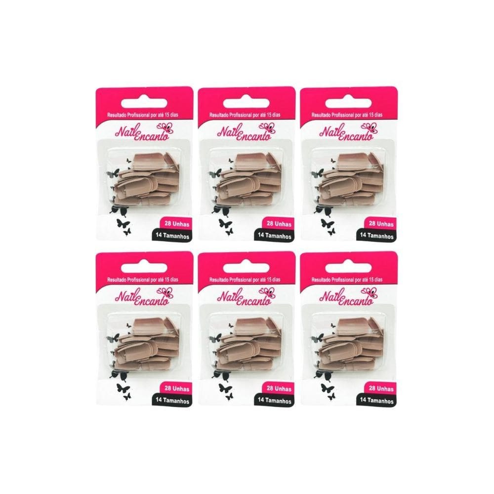 Unhas Postiças Fhaces Nail Encanto Colors Nude Com 28Un- 6Un
