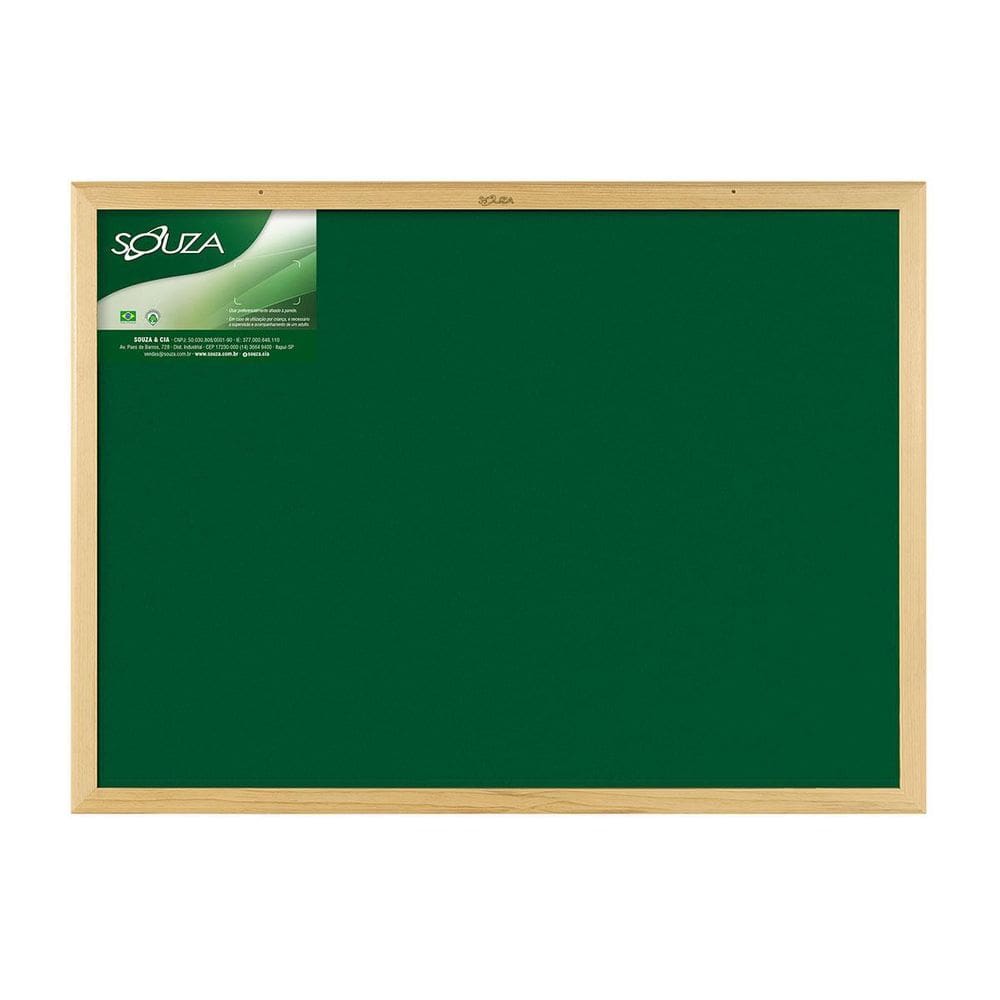 Quadro Verde Standard Moldura De Madeira Natural 70x50Cm