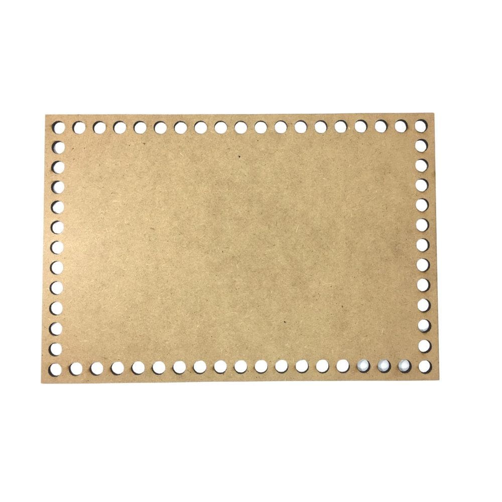 Base De Crochê Retangular Cesto Fio Malha 25 Cm Mdf 3 Mm