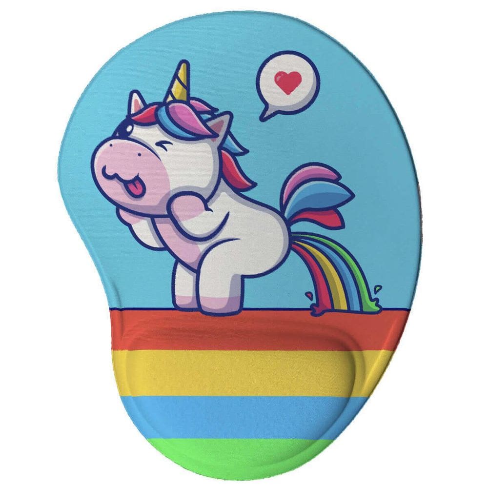 Mouse Pad Criativo Unicórnio Malcriado Caguei Arco-Íris