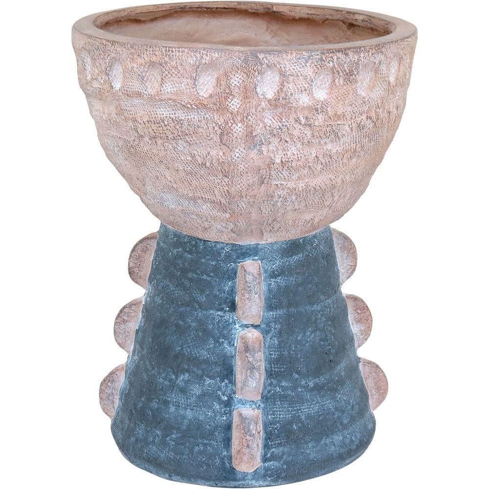 Cachepô Resina 44x34x34cm Cinza Vaso Decorativo Enfeite Casa Planta