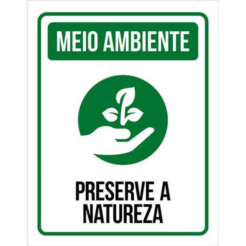 Kit 5 Placas Meio Ambiente Preserva A Natureza