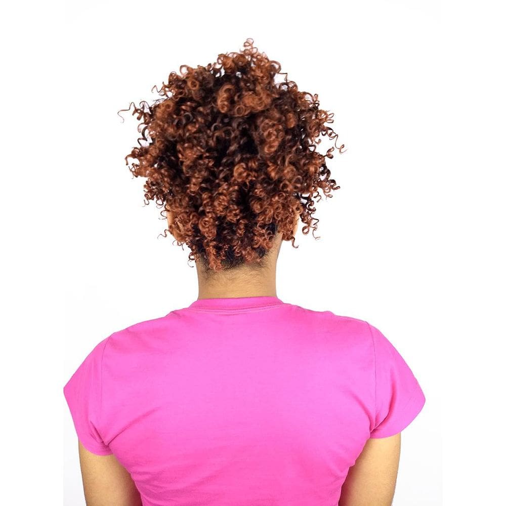 Coque Afro Puff Acaju 15cm - Fibra Japonesa - Cacheado