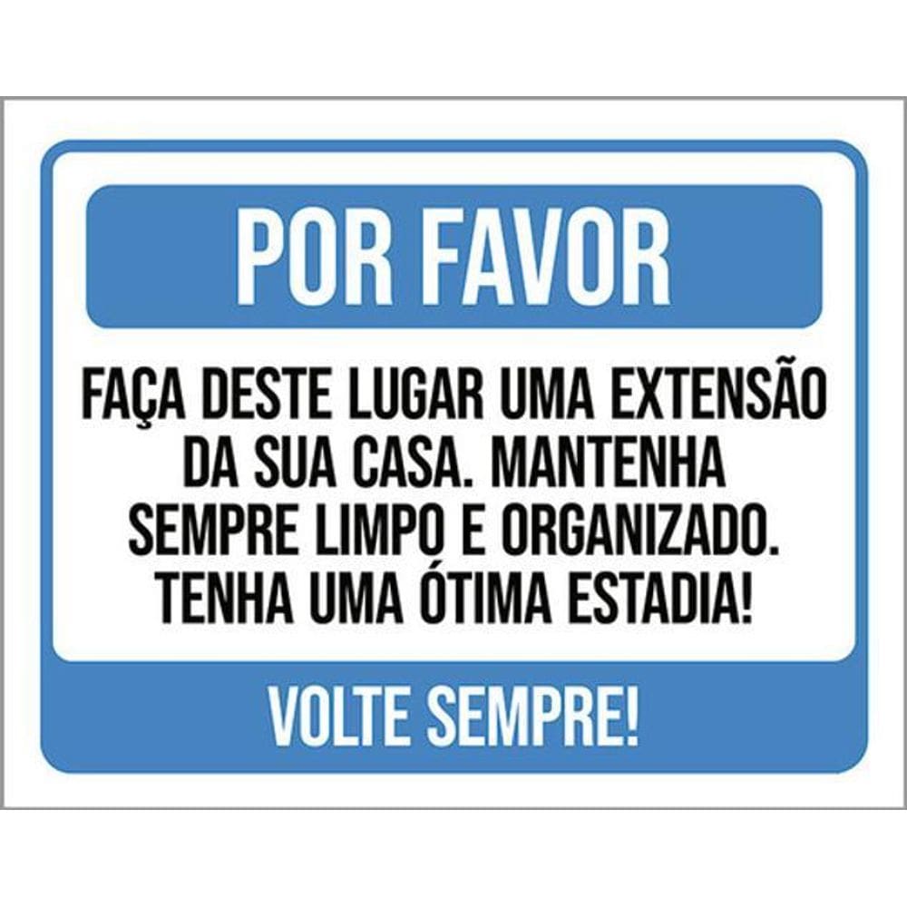 Kit 10 Placas Por Favor Lugar Extensão Sua Casa Airbnb
