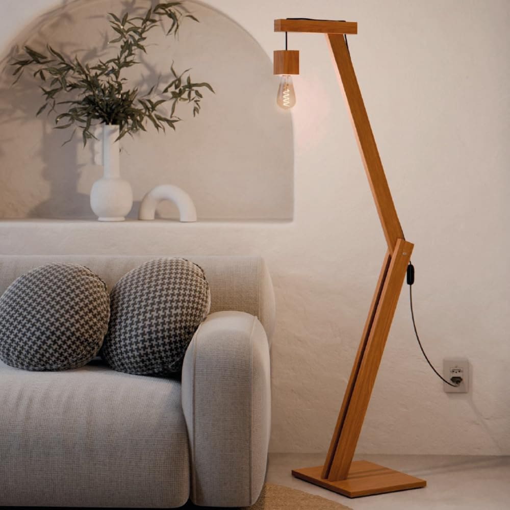 Luminária de Chão para Sala Lisboa Amadeirado