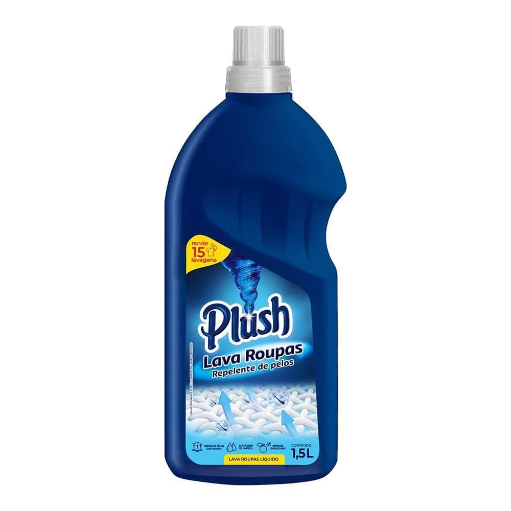Lava Roupas Liquido Repelente De Pelos Plush 1,5L