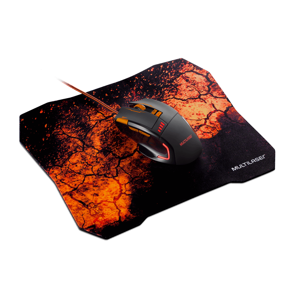 Mouse e Mousepad Gamer Multilaser 3200dpi 8 Botões - MO256