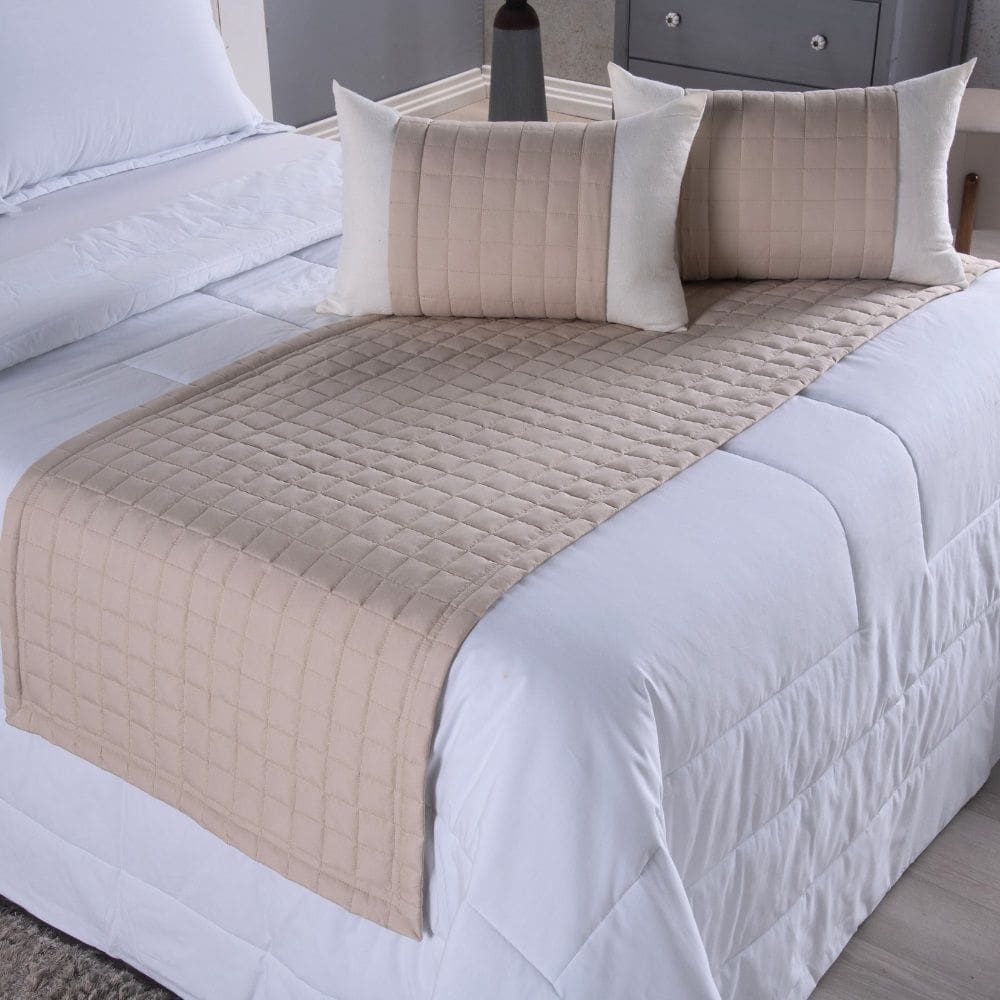 Peseira Queen Aurora 5 peças Percal Cáqui