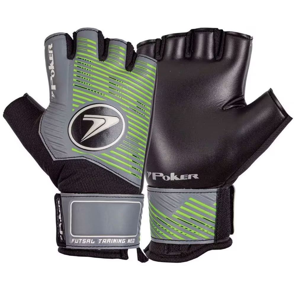 Luva de Goleiro Futsal Poker Training Neo Adulto Preto/Verde
